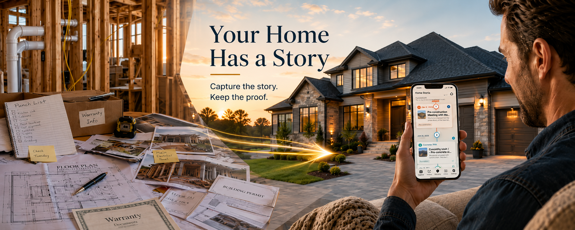 Home Storia connects construction records and warranty documents to the finished home